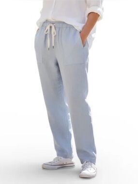 MANGO Women’s Drawstring High Rise Straight Legged Casual Pants size Small